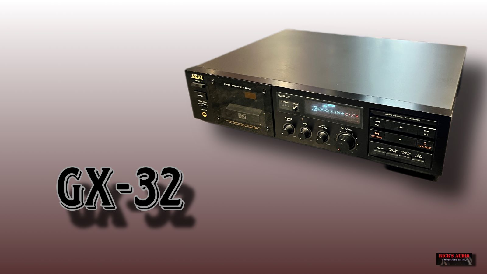 Akai GX-32 • Stereocassettedeck • 2 koppen 